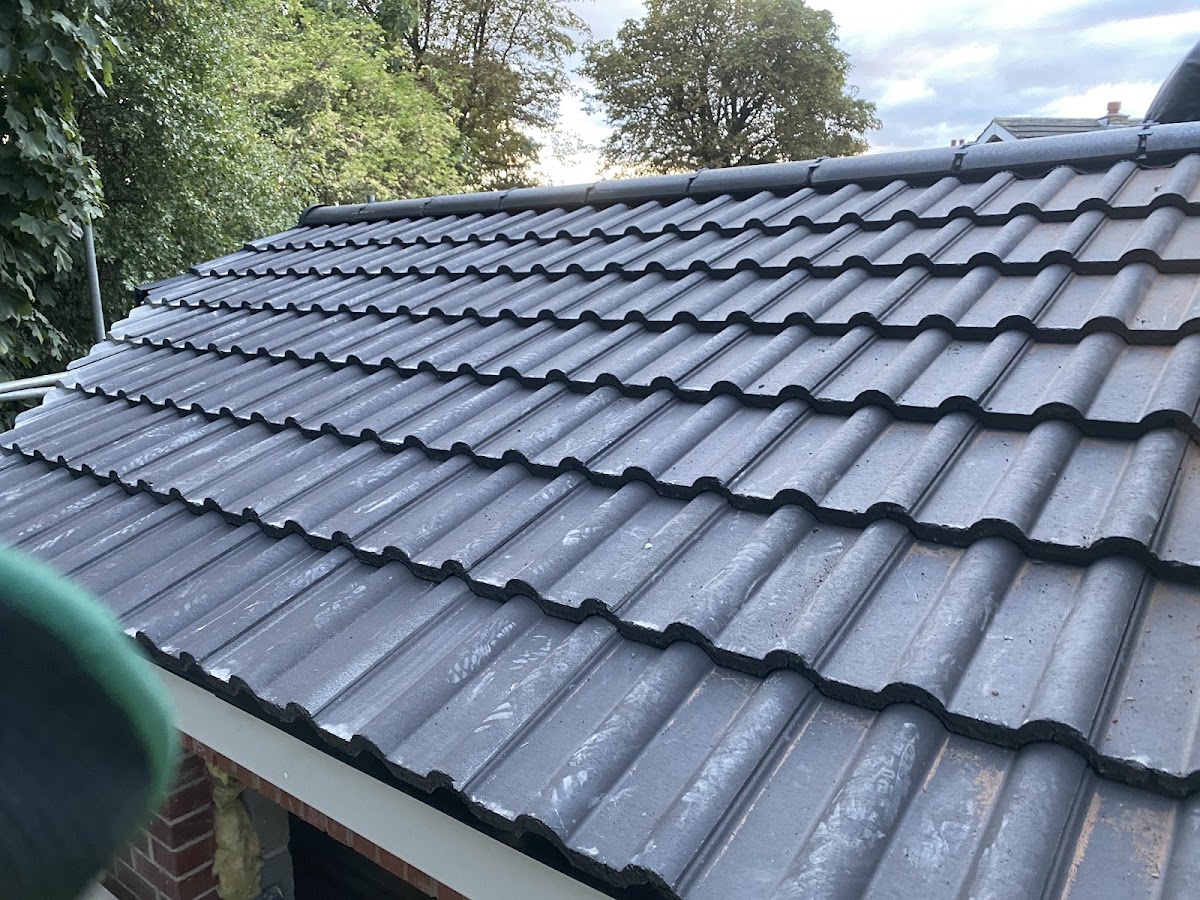 Completed grey pantile roof